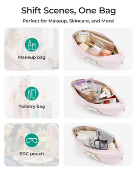 BAGSMART Personalized Makeup Bag with chenille texture detail