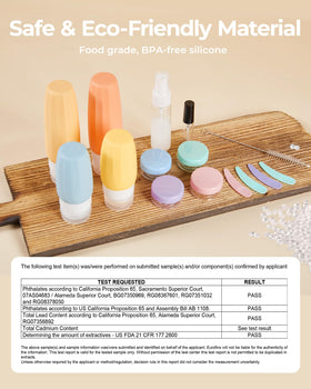 BAGSMART silicone travel bottles in clear bag