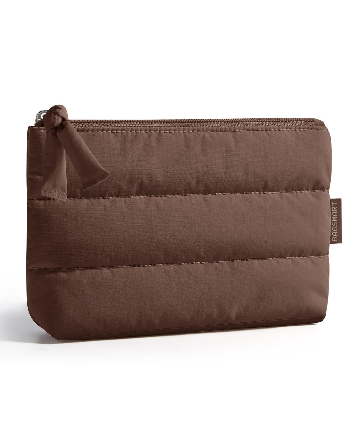 BAGSMART Slim Makeup Pouch front view in pink