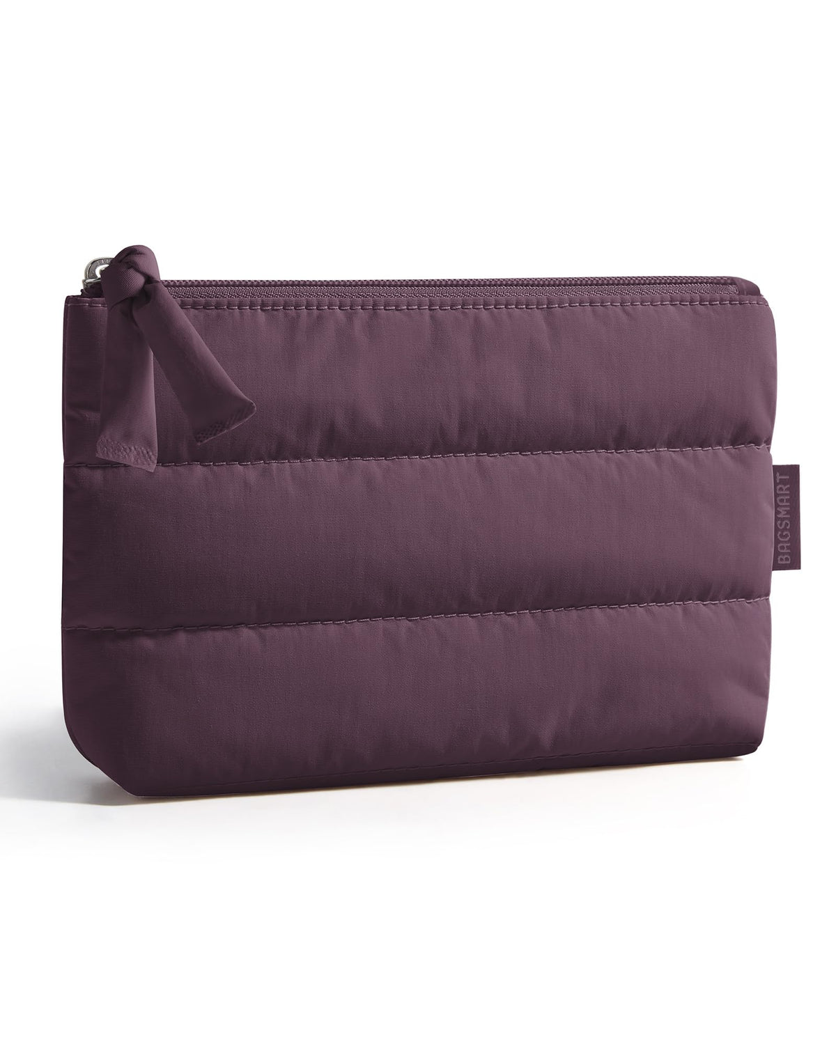 BAGSMART Small Makeup Bag front view in fluffy texture