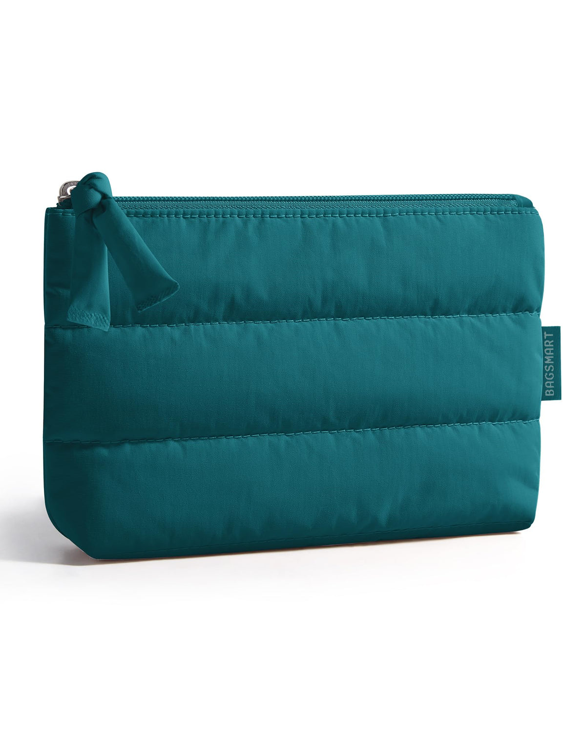 BAGSMART Small Makeup Bag front view in fluffy texture