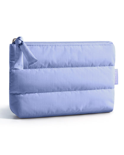 BAGSMART Small Makeup Bag front view in fluffy texture