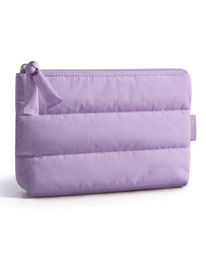 BAGSMART Small Makeup Bag front view in fluffy texture