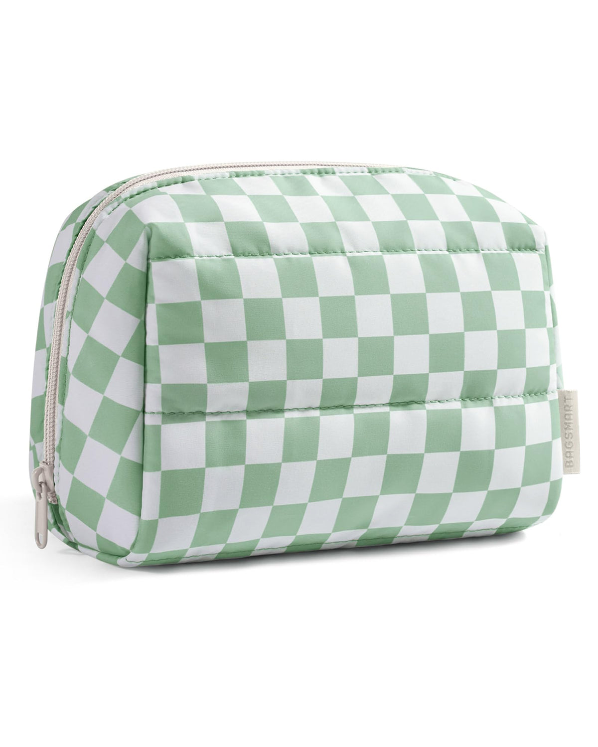 BAGSMART Small Makeup Bag front view in pink