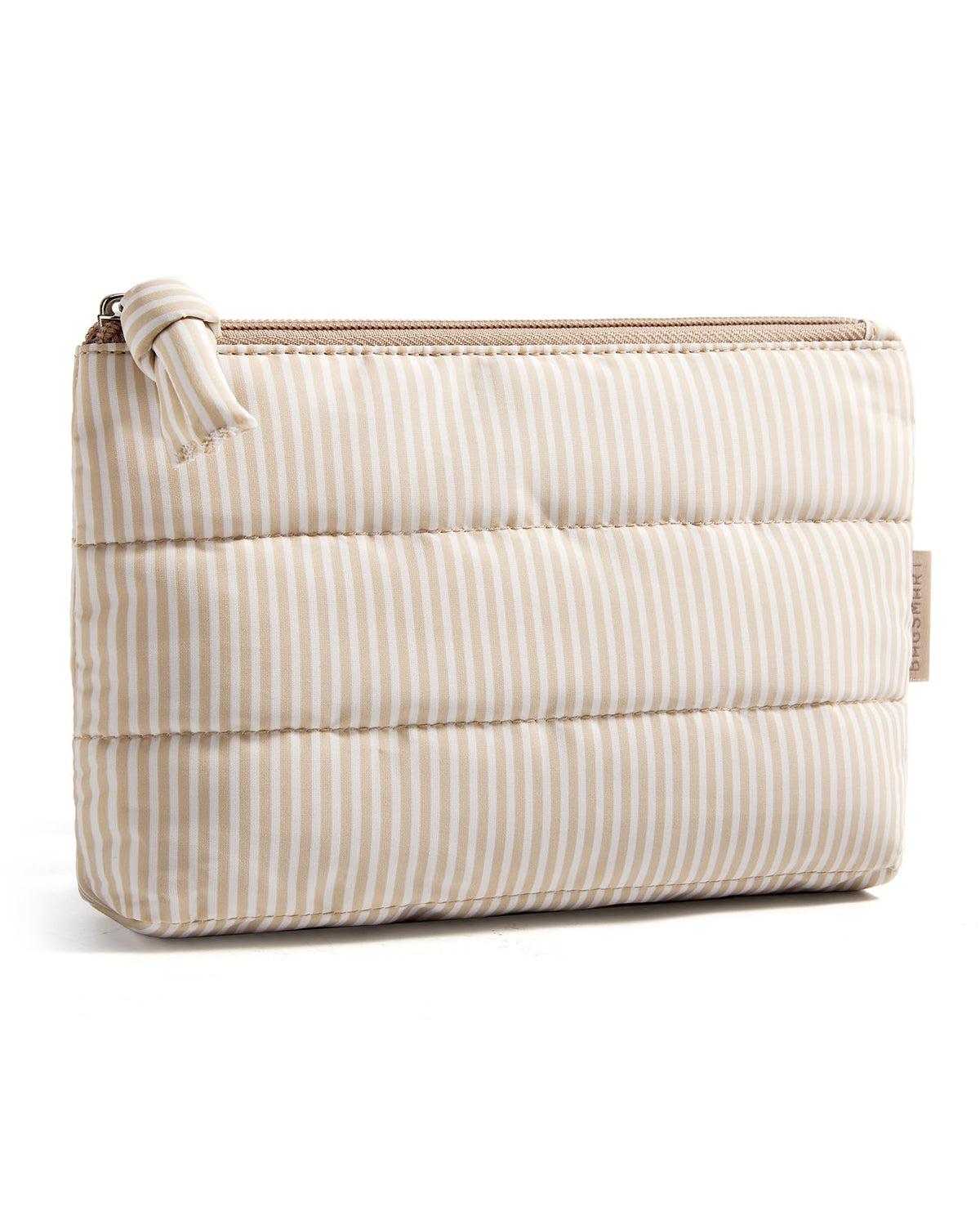 BAGSMART Small Makeup Bag front view in plush texture