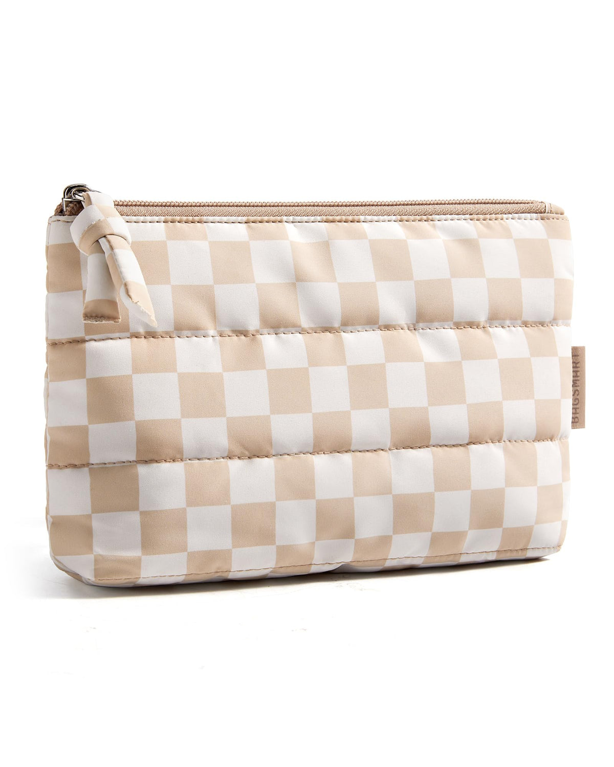 BAGSMART Small Makeup Bag front view with fluffy texture