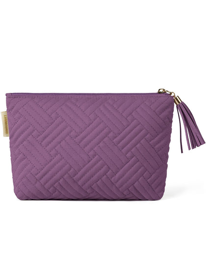 BAGSMART Small Makeup Bag front view with tassel zipper
