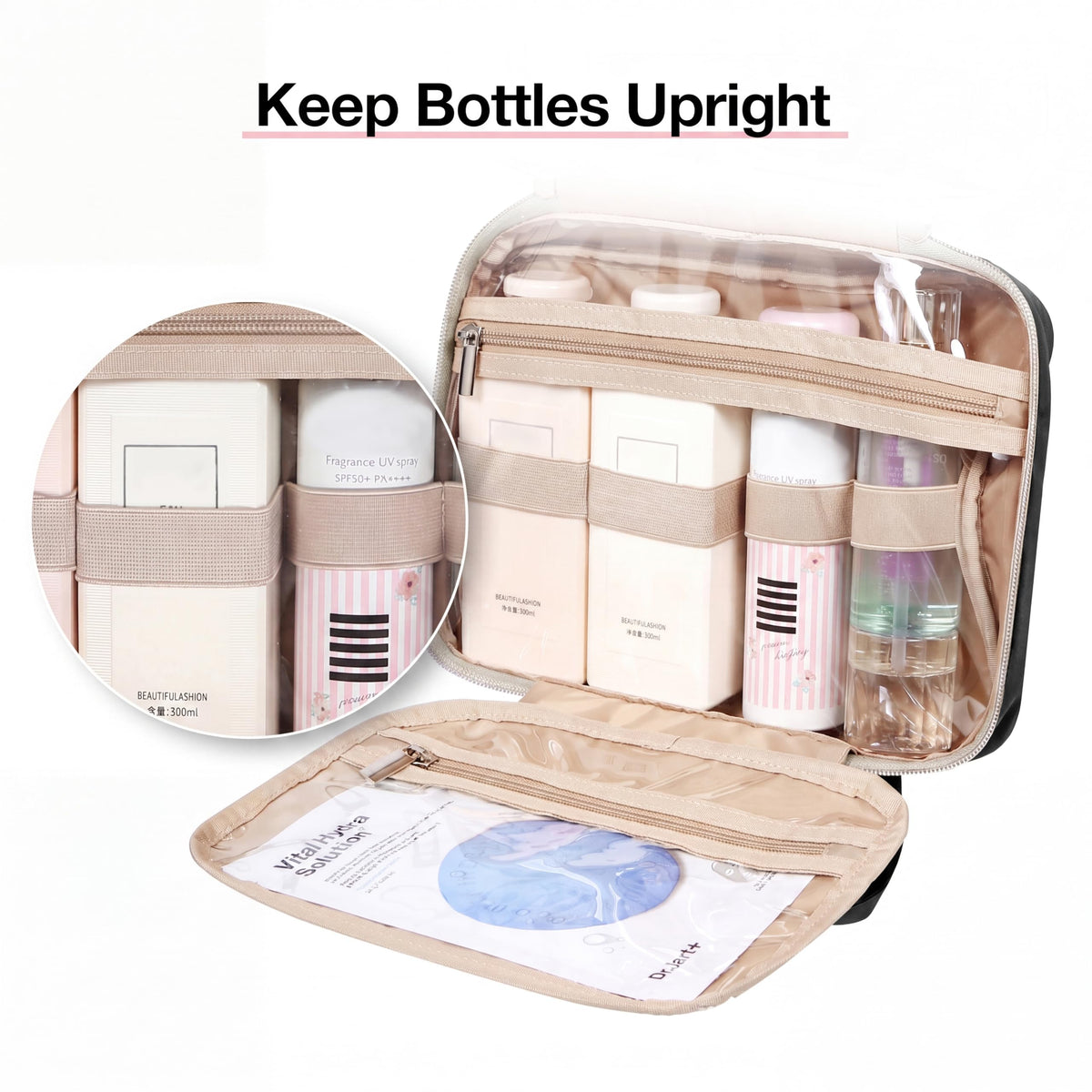 BAGSMART Toiletry Bag clear TSA-approved cosmetic bag