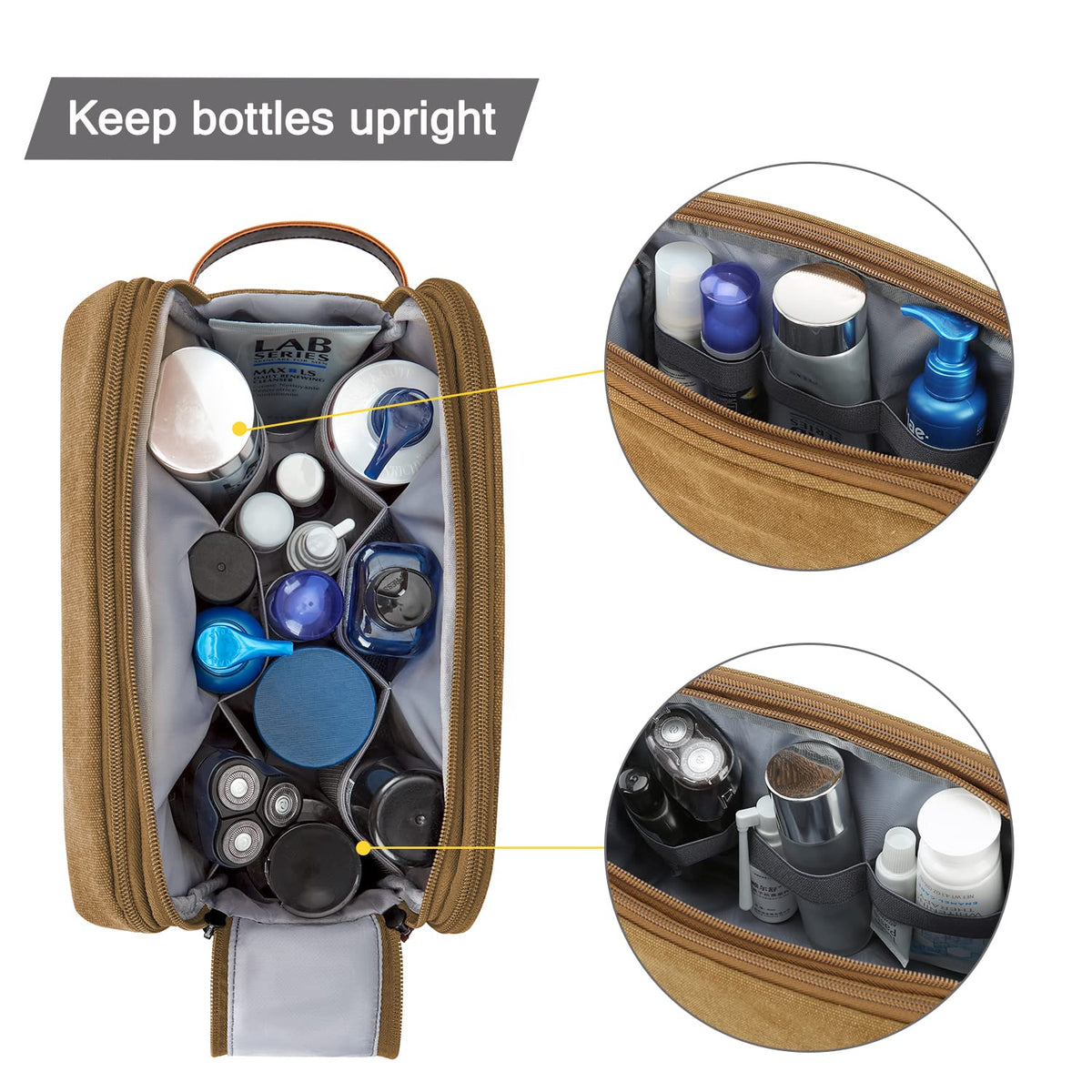 BAGSMART Toiletry Bag displayed with travel essentials