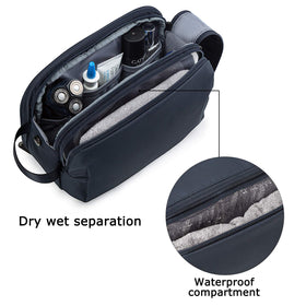 BAGSMART Toiletry Bag for Men back view with zipper