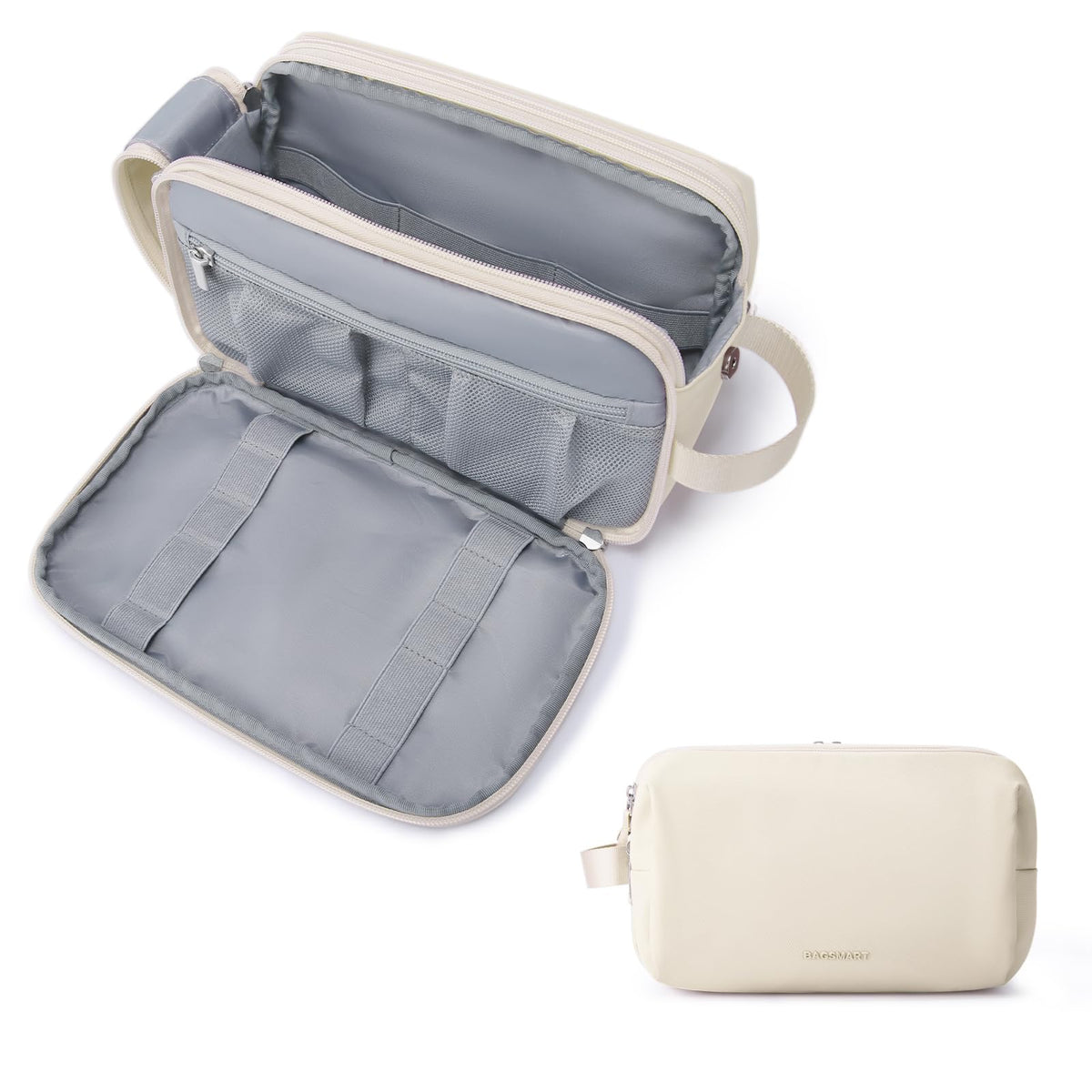 BAGSMART Toiletry Bag for Men front view in beige