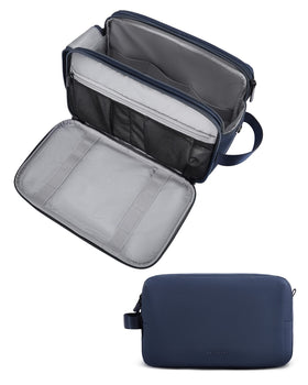 BAGSMART Toiletry Bag for Men front view in navy blue