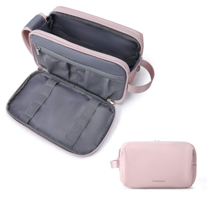 BAGSMART Toiletry Bag for Men front view in pink