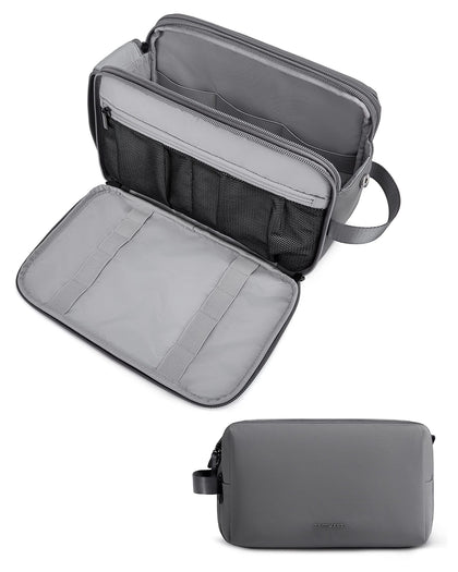 BAGSMART Toiletry Bag for Men grey large model front view