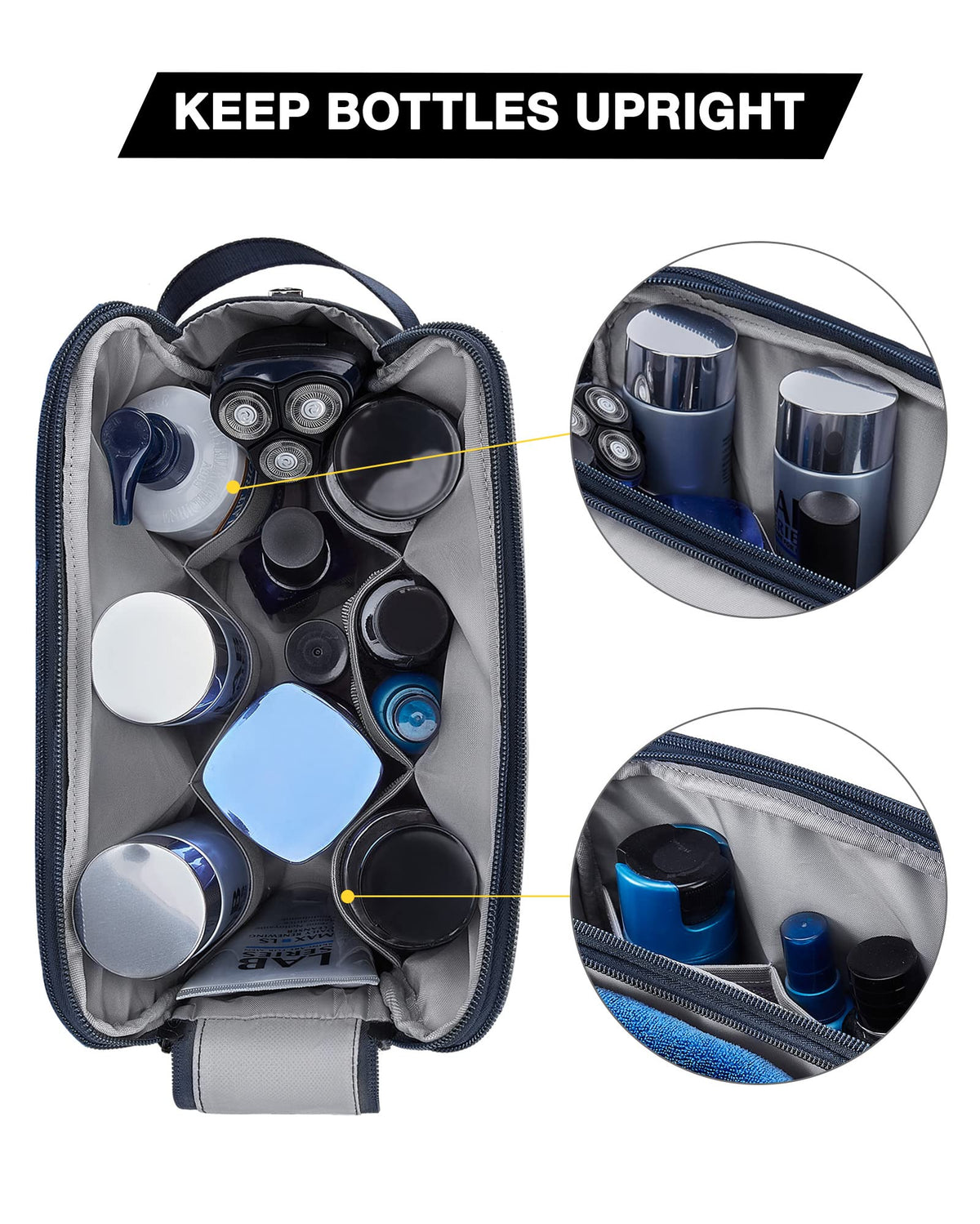 BAGSMART Toiletry Bag for Men open view with toiletries inside