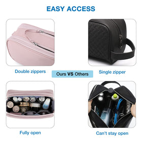 BAGSMART Toiletry Bag for Men pink back view with zipper