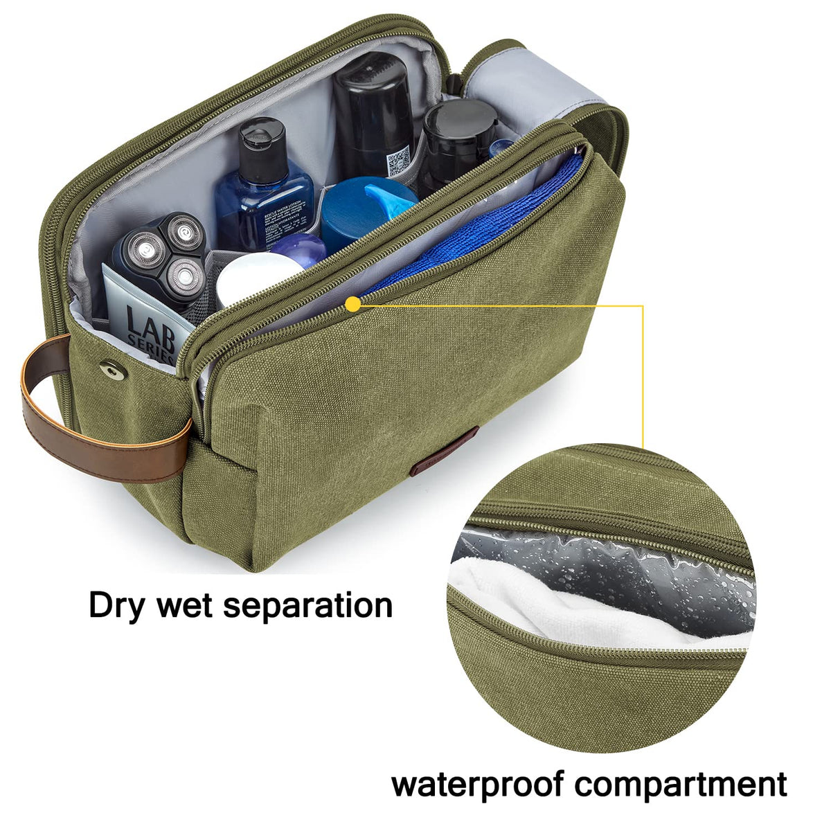 BAGSMART Toiletry Bag for Men with elastic band design