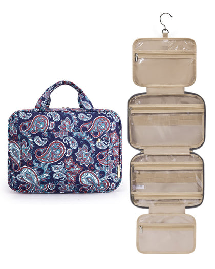 BAGSMART Toiletry Bag in Red Paisley front view