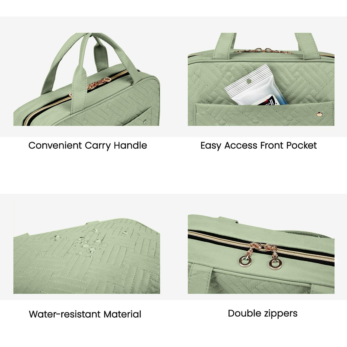 BAGSMART Toiletry Bag large green model with carry handle