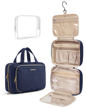 BAGSMART Toiletry Bag Large-Navy front view with compartments