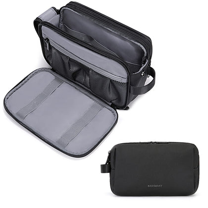 BAGSMART Toiletry Bag large size front view in black