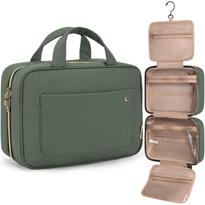 BAGSMART Toiletry Bag large size in hazy green colour front view