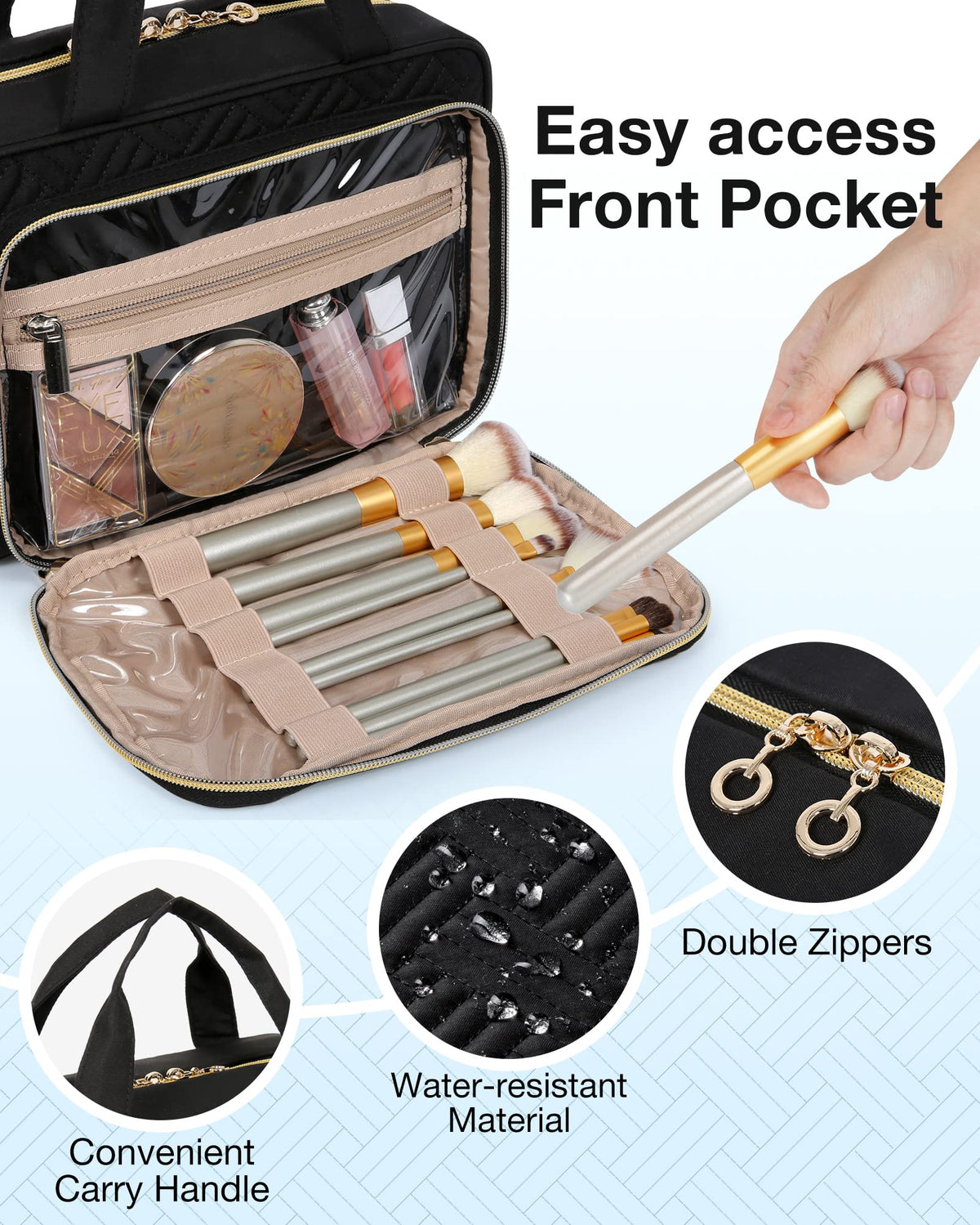 BAGSMART Toiletry Bag open showing multiple compartments