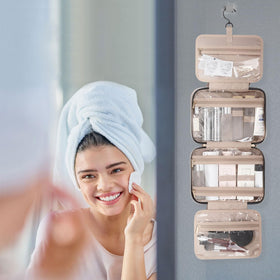 BAGSMART Toiletry Bag packed with toiletries and accessories