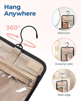 BAGSMART Toiletry Bag showing elastic straps for bottles