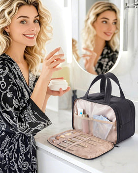 BAGSMART Toiletry Bag showing multiple compartments