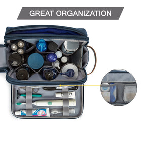 BAGSMART Toiletry Bag showing two-sided zippered pockets