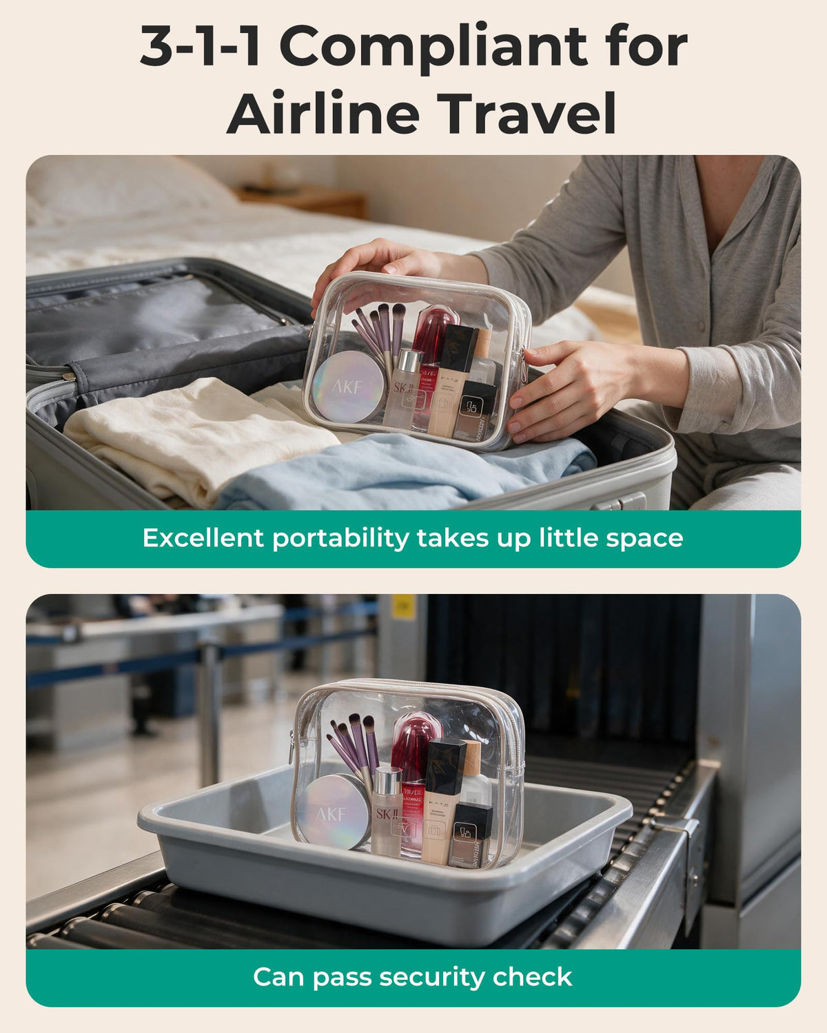 BAGSMART Toiletry Bag side view with handle