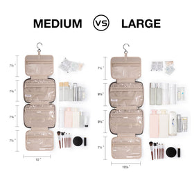 BAGSMART Toiletry Bag side view with zip compartments