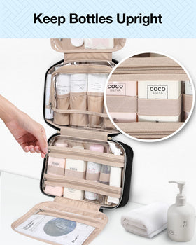 BAGSMART Toiletry Bag TSA approved transparent cosmetic bag