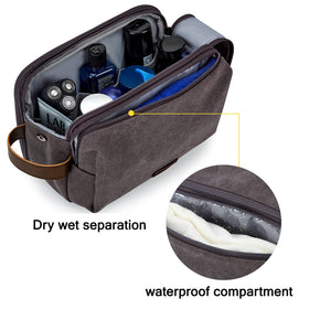 BAGSMART Toiletry Bag two-sided zippered pockets back view