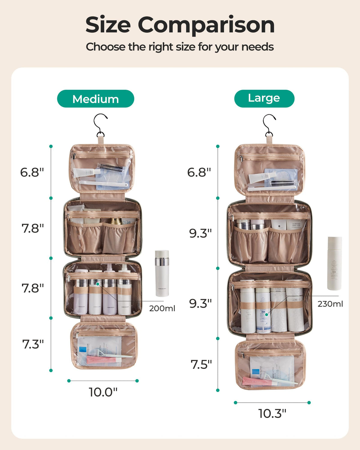 BAGSMART Toiletry Bag with carry handle displayed