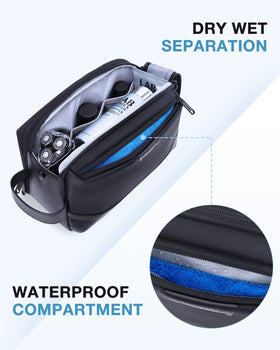 BAGSMART Toiletry Bag with double-zipper design open