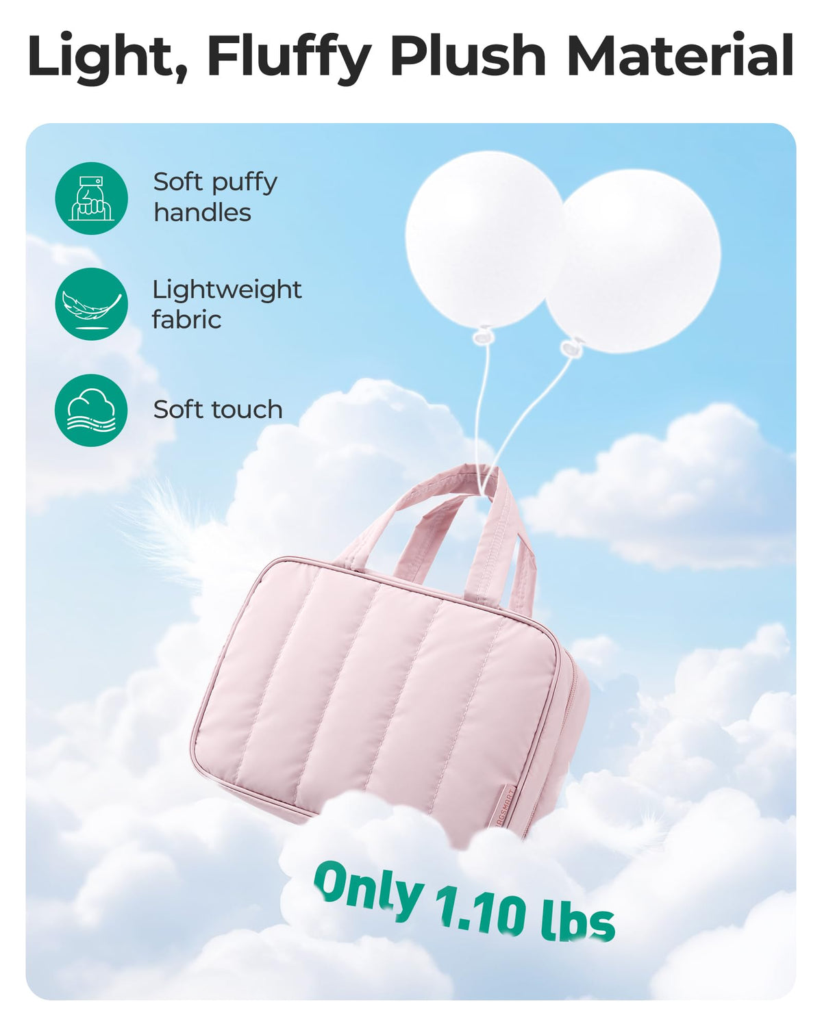 BAGSMART Travel Toiletry Bag compact size