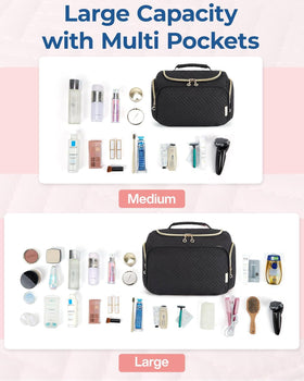 BAGSMART Travel Toiletry Bag displaying waterproof fabric feature