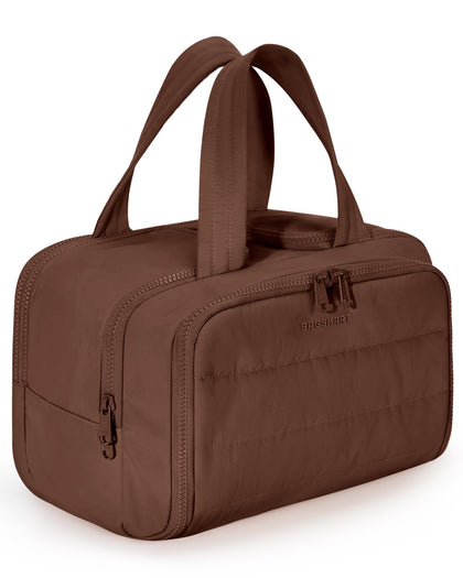 BAGSMART Travel Toiletry Bag front view in Coffee Brown