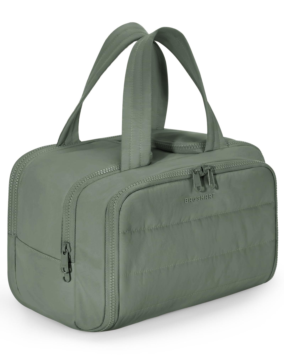 BAGSMART Travel Toiletry Bag front view in Haze Green