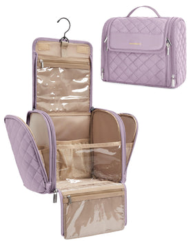BAGSMART Travel Toiletry Bag front view with hanging hook
