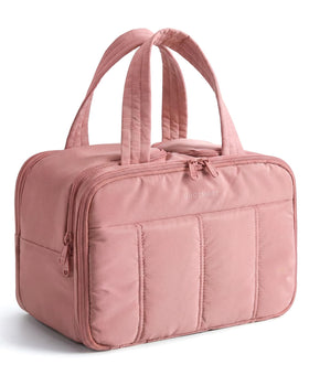 BAGSMART Travel Toiletry Bag in dark pink front view
