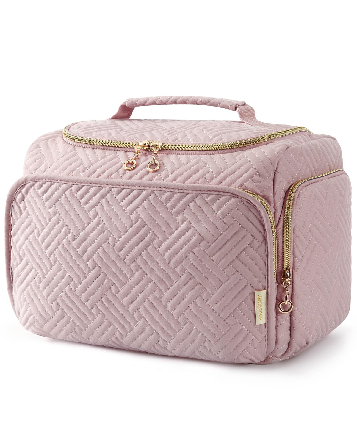 BAGSMART Travel Toiletry Bag in pink, front view