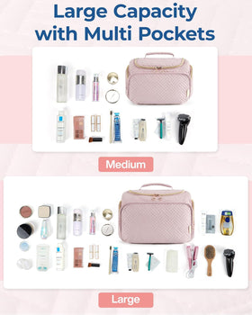BAGSMART Travel Toiletry Bag in use on a bathroom counter