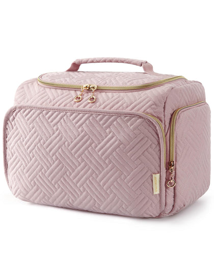 BAGSMART Travel Toiletry Bag large size pink front view