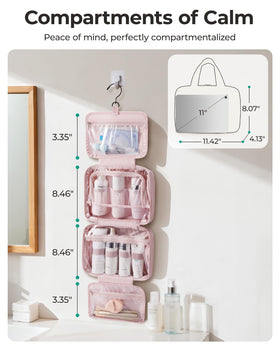 BAGSMART Travel Toiletry Bag open showing compartments
