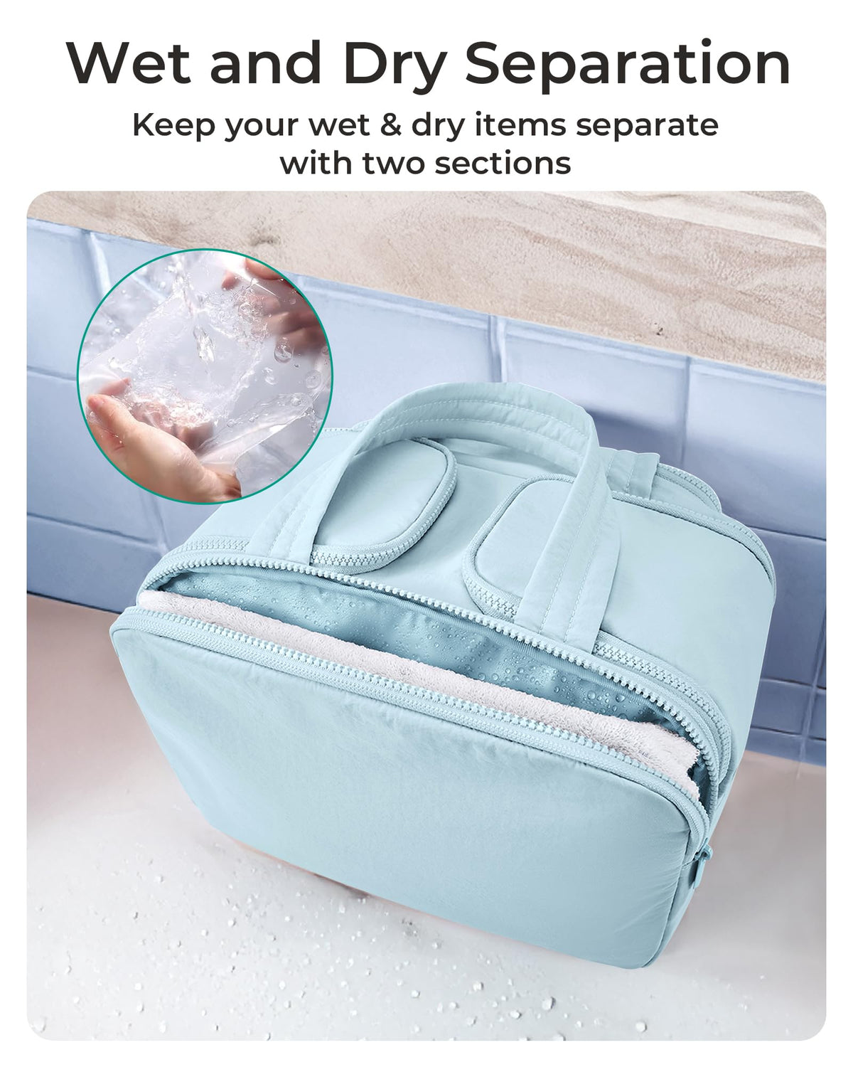 BAGSMART Travel Toiletry Bag open showing contents