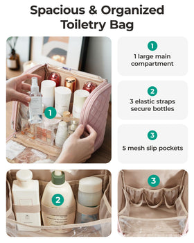 BAGSMART Travel Toiletry Bag open showing large capacity