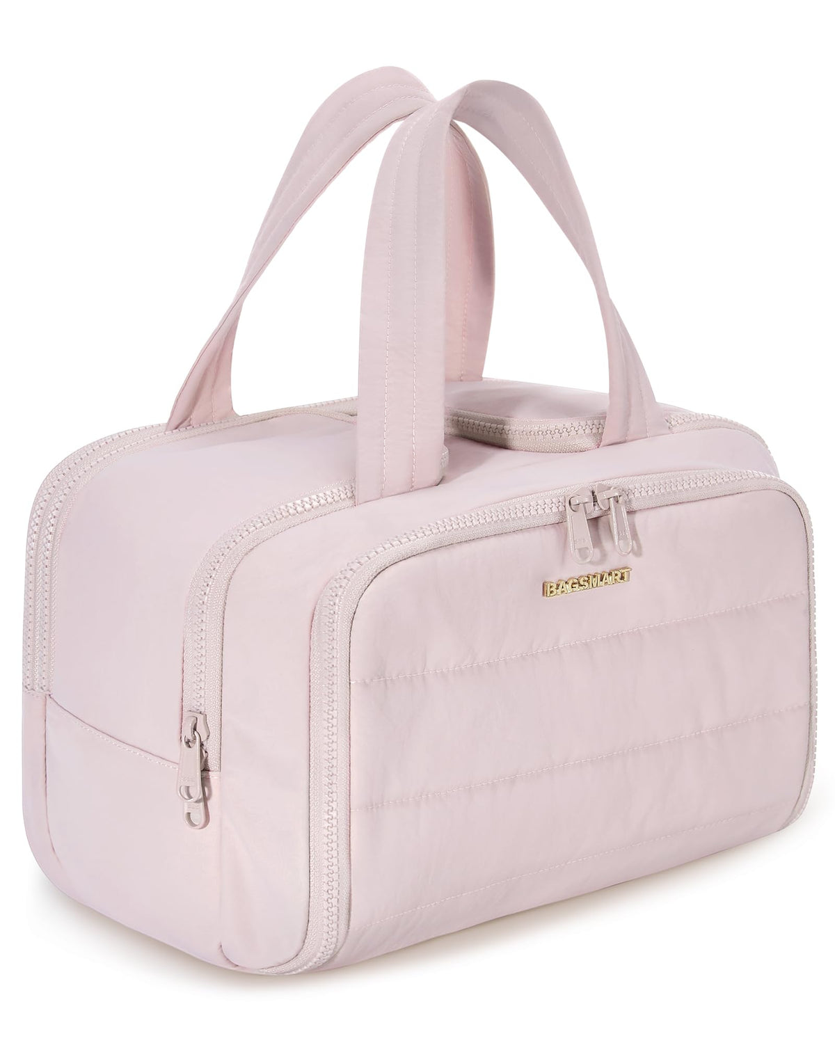 BAGSMART Travel Toiletry Bag pink model front view